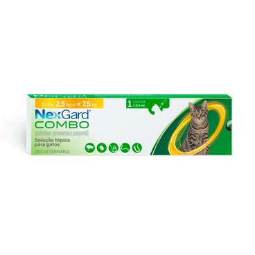 Nexgard Combo Antipulgas, Sarna e Vermífugo para Gatos de 2,5 a 7,5