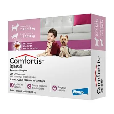 Comfortis 140 mg – Cães de 2,3 a 4,5Kg e Gatos de 1,4 a 2,8Kg