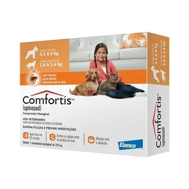 Comfortis 270 mg – Cães de 4,5 a 9Kg e Gatos de 2,8 a 5,4Kg