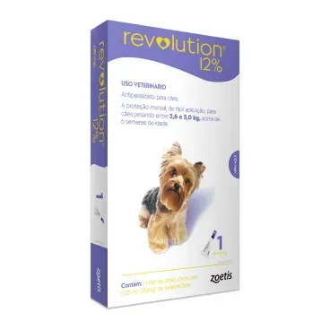 Revolution 12% para Cães de 2,6kg a 5kg