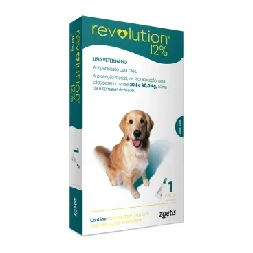 Revolution 12% para Cães de 20,1kg a 40kg