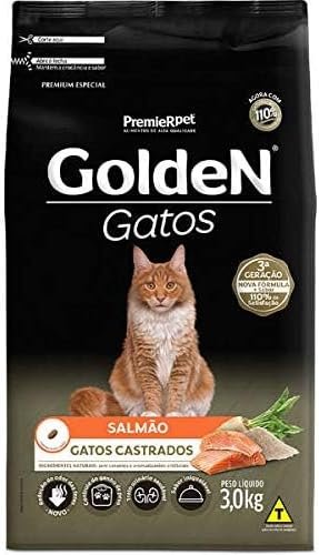 Golden Gatos Castrados Sabor Salmão 3kg