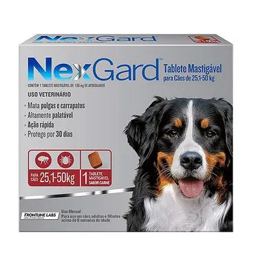 NexGard Antipulgas e Carrapatos para Cães de 25,1 a 50 kg