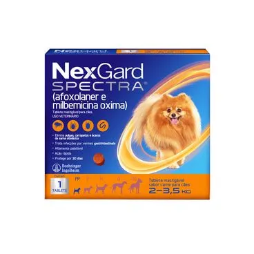 NexGard Spectra Antipulgas e Vermífugo Cães 2kg a 3,5kg 1