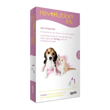 Revolution 6% para Cães e Gatos até 2,5kg