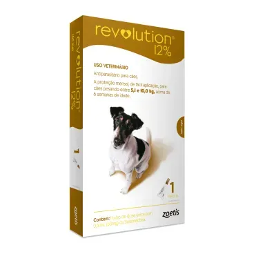 Revolution 12% para Cães de 5,1kg a 10kg