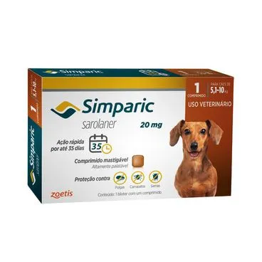 Simparic 5 a 10kg Cães 20mg 1
