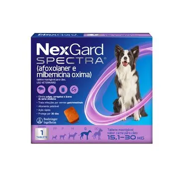NexGard Spectra Antipulgas e Vermífugo Cães 15,1kg a 30kg