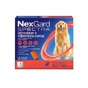 NexGard Spectra Antipulgas e Vermífugo Cães 30,1kg a 60kg